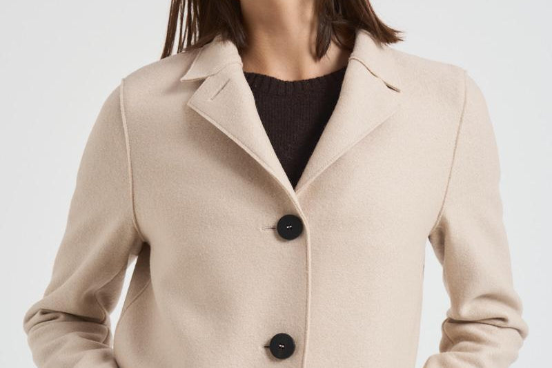 Cappotto donna monopetto panna AE1215 MLK120 HARRIS WHARF LONDON 