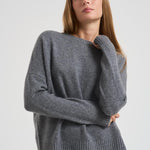 Maglione donna girocollo grigio. AMELIE 1300FLANELLE KUJTEN 