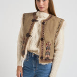 Gilet donna Clemencia marrone GI0061FA C3A02E50TA MARANT ETOILE 