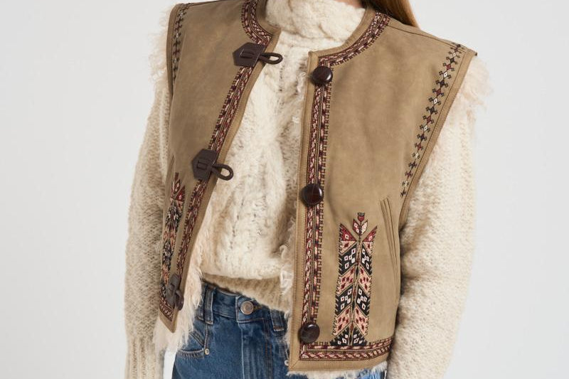 Gilet donna Clemencia marrone GI0061FA C3A02E50TA MARANT ETOILE 