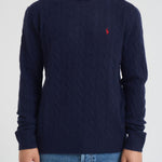 Maglia uomo a treccia blu 710876762 002 RALPH LAUREN 