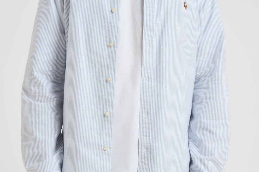 Camicia uomo a righe celeste 710549084 009 RALPH LAUREN 