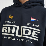 Felpa uomo con cappuccio nera HO01012 3167BLACK RHUDE 
