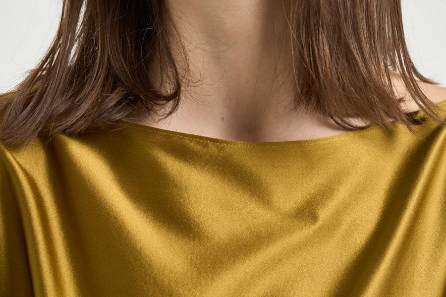 Camicia donna Xenia drappeggio in vita oro 726SS7827S GOLDEN DANAME 