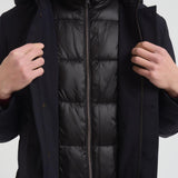 Piumino con cappuccio blu scuro F09MUCX581 18589 MONTECORE 