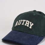 Cappellino uomo in velluto verde e blu ACPU Q9BG AUTRY 