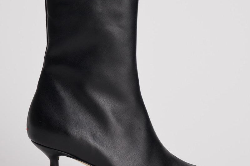 Stivali punta tonda in pelle KLND65ST BLACK AEYDE 