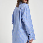 Camicia donna over a righe blu e bianco TM190901D LIGHTBLUESAFFRON THE ANDAMANE 