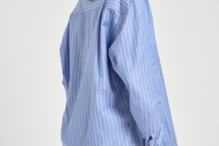 Camicia donna over a righe blu e bianco TM190901D LIGHTBLUESAFFRON THE ANDAMANE 
