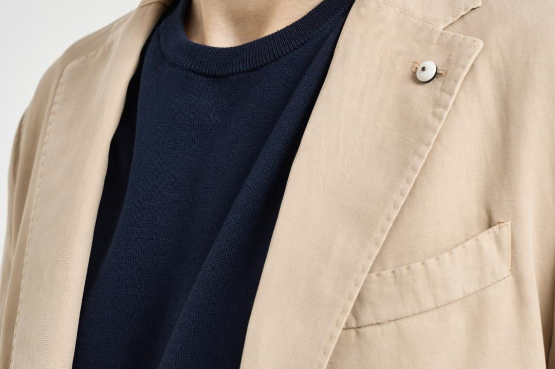 Giacca uomo monopetto beige 2837 651661 L.B.M. 