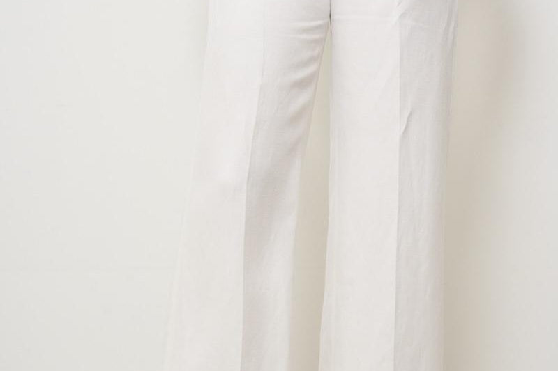 Pantalone donna wide-leg bianco 173874 D9469011 INCOTEX 