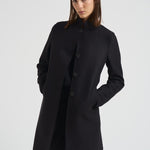 Cappotto donna monopetto nero AE1215 MLK199 HARRIS WHARF LONDON 