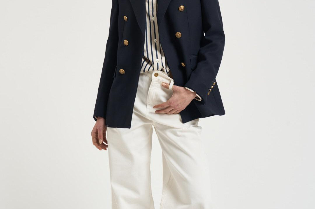 Blazer donna doppiopetto blu notte GWP00829 P00061950486 GOLDEN GOOSE 