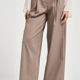 Pantalone donna palazzo sartoriale tortora A04638 01037149 PESERICO 