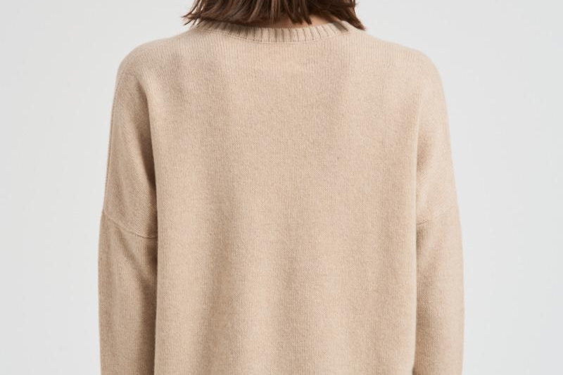 Maglione donna girocollo beige AMELIE 02ORGANIC KUJTEN 