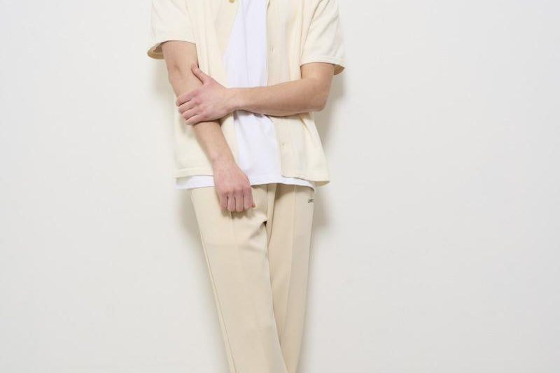 Camicia uomo in cotone panna LDM310155 215215IVORY LES DEUX 