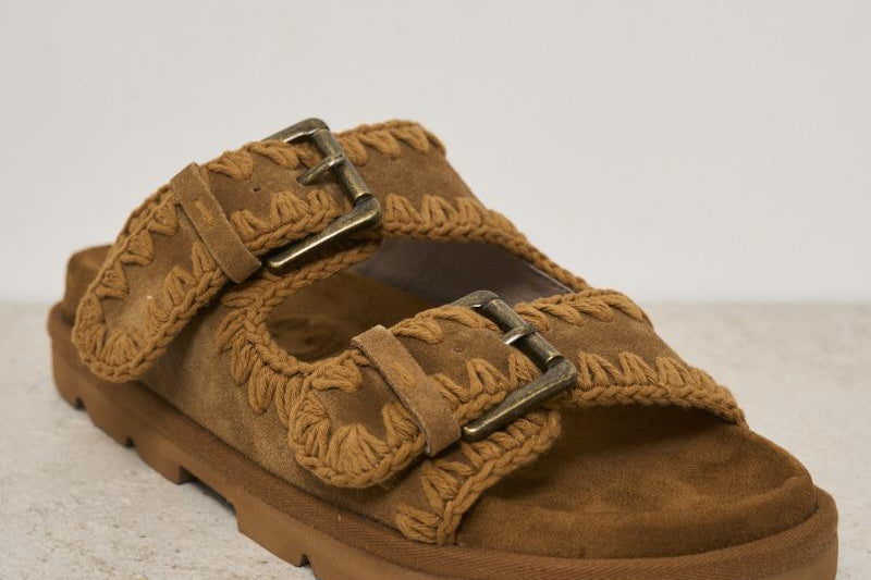 Sandalo donna scamosciato cammello SW631000A COGNAC MOU 