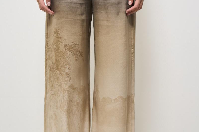 Pantalone donna in seta Adastrgum beige 12409 514936 PIERRE-LOUIS MASCIA 
