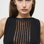 Top nero donna con ricamo frontale ULZIE BLACK IRO 