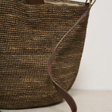 Borsa donna Mirozy in rafia marrone MIROZY DARKTEA IBELIV 