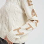 Maglia donna a trecce panna MALMO STB10 MC2 SAINT BARTH 