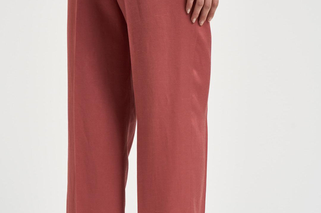 Pantaloni donna dritto rosso mattone A04210D 01926124 PESERICO 