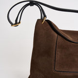 Borsa donna "Penelope" Slouch in suede testa di moro 000148 PALISSANDERSUEDE WANDLER 