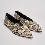 Ballerina donna in pelle stampata pitonata MOAP8MFL CREAMY AEYDE 