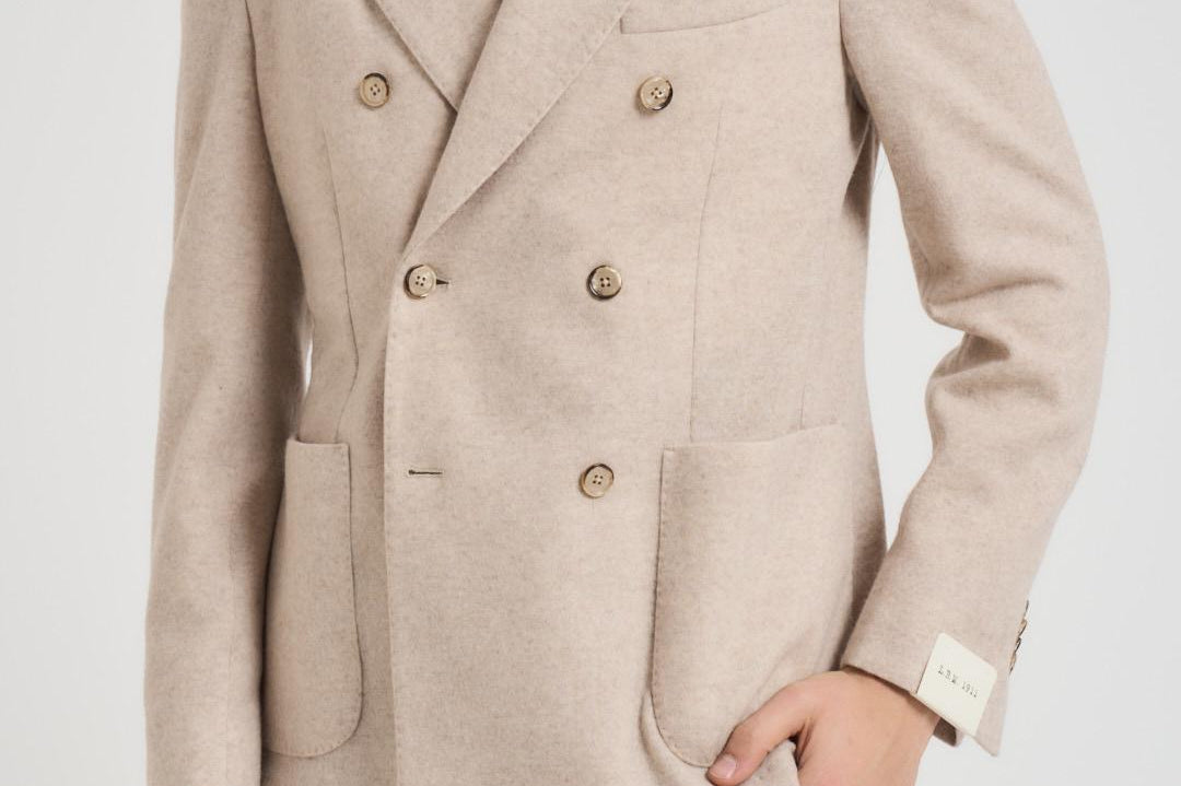 Giacca uomo doppiopetto beige 2813 557013 L.B.M. 