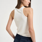 Canotta donna in cotone bianca 12206 IVY42IVORY ANINE BING 