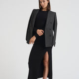 Abito donna lungo con spacco nero D550909 LIME013NERO P.a.r.o.s.h. 