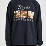 T-shirt uomo manica lunga con stampa nera TT14012 6009BLACK RHUDE 