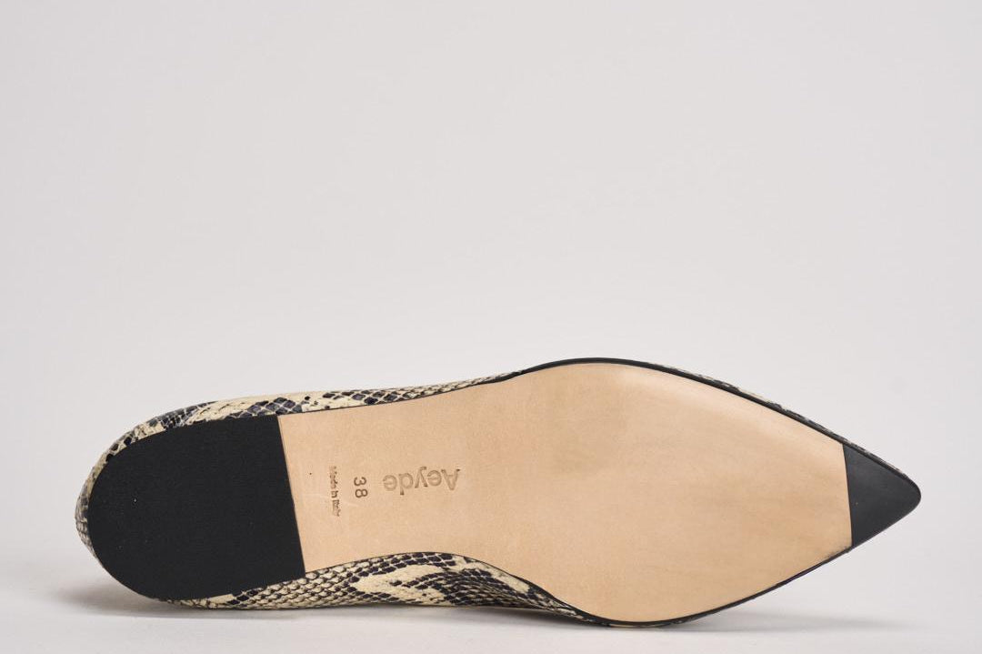 Ballerina donna in pelle stampata pitonata MOAP8MFL CREAMY AEYDE 