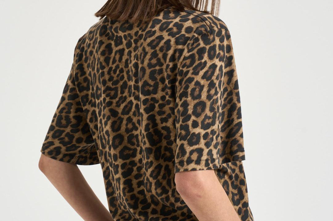 T-shirt donna girocollo Avi animalier 11154 MTL59BLACKBROWN ANINE BING 