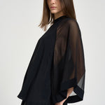 Blusa donna Sheer Raglan Blouse nera 32105 1433BLACK FILIPPA K 