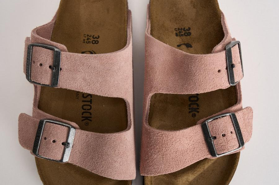 Sandalo donna Arizona in suede rosa 1031651 PINK BIRKENSTOCK 