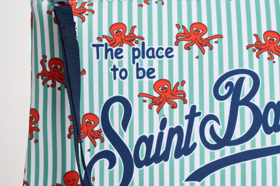 Pochette donna Aline Octo Cling Stripes celeste ALINE 00391L MC2 SAINT BARTH 