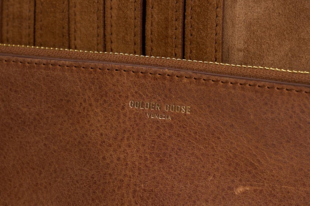 Borsa donna 24.7 Fringed Palmellato marrone GWA00766 A00074655312 GOLDEN GOOSE 