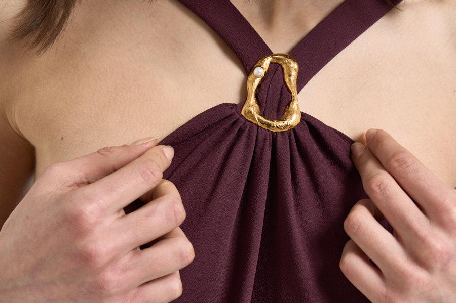 Abito donna lungo bordeaux 14884 2543 FORTE FORTE 