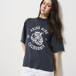 T-shirt donna nera avi tee collegiate leopard 10922 BLK5 ANINE BING 