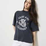 T-shirt donna nera avi tee collegiate leopard 10922 BLK5 ANINE BING 