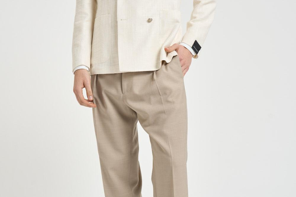 Giacca uomo doppiopetto panna 1SMC20K H70020X1163 TAGLIATORE 