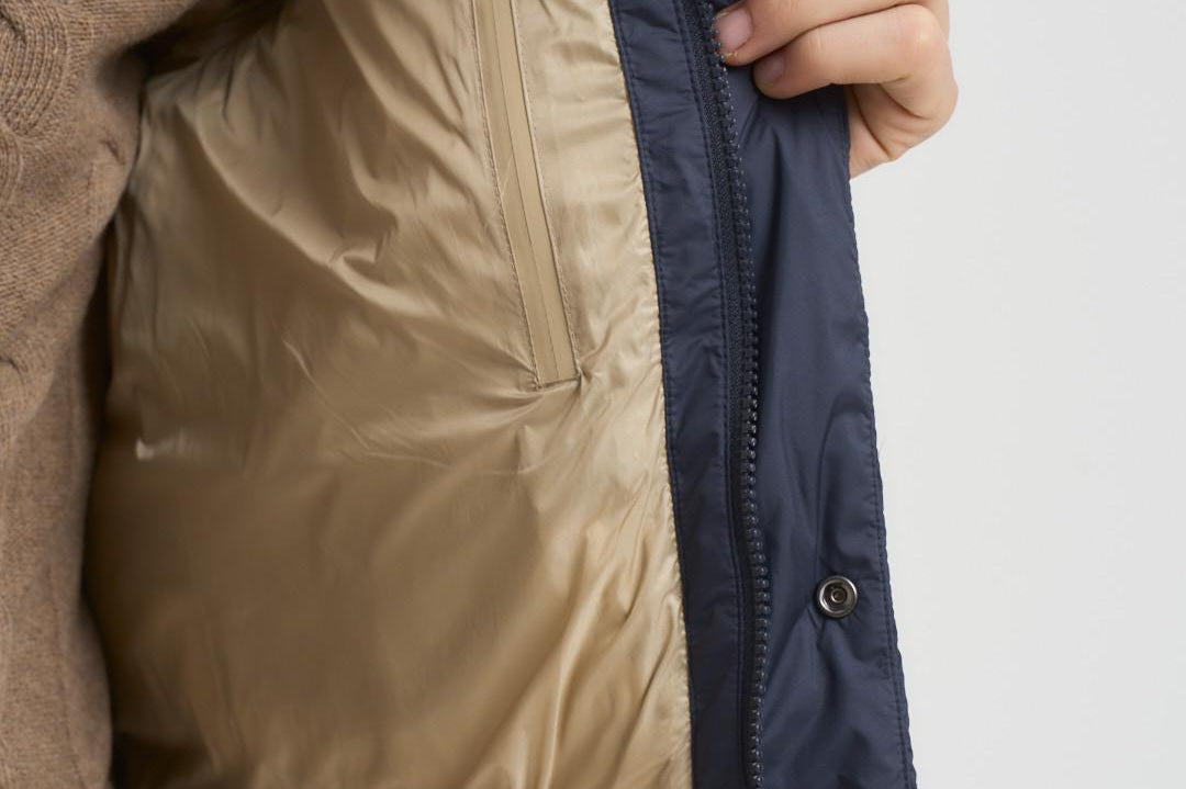 Piumino uomo trapuntato con cappuccio blu OU2087 3989 WOOLRICH 