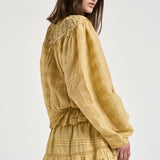 Blusa donna Polly con pizzo giallo pastello HT0767FA D1J05E10LC MARANT ETOILE 