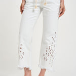 Jeans donna traforato cropped bianco PA0694FA D2H01WHITE ISABEL MARANT 