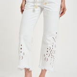 Jeans donna traforato cropped bianco PA0694FA D2H01WHITE ISABEL MARANT 