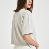T-shirt donna girocollo grigio melange 12557 GRM1GREY MELANGE ANINE BING 