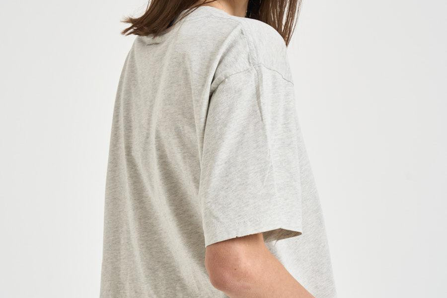 T-shirt donna girocollo grigio melange 12557 GRM1GREY MELANGE ANINE BING 