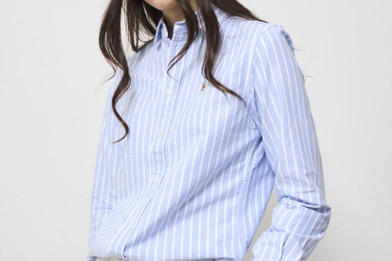 Camicia donna slim celeste 211891377 004 RALPH LAUREN 