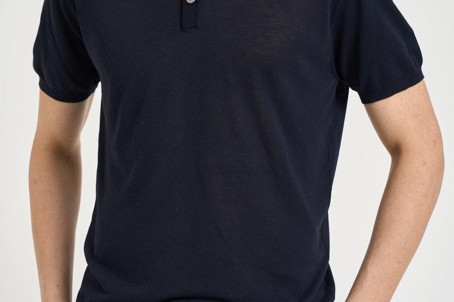Polo uomo in maglia blu notte M060526 151 ACCADEMIE TESSILI 